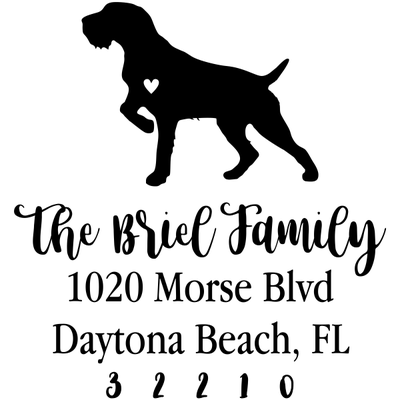 German Wirehaired Pointer Love Address Stamp