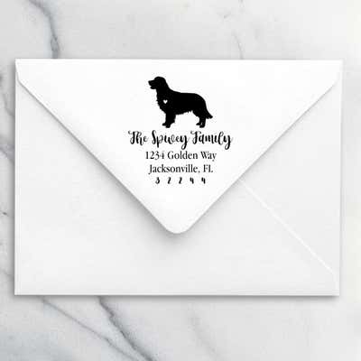Golden Retriever Love Address Stamp - alternate view