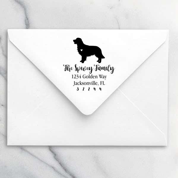 Golden Retriever Love Address Stamp
