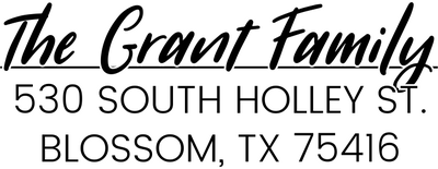 Grant Italic Return Address Stamp