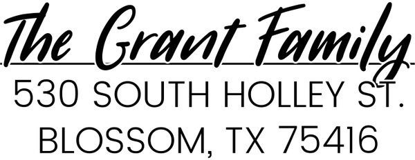 Grant Italic Return Address Stamp