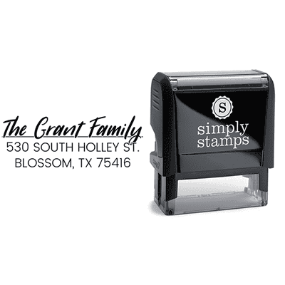 Grant Italic Return Address Stamp - alternate view