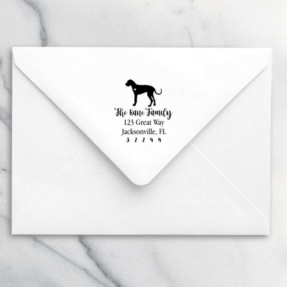 Great Dane Love Address Stamp