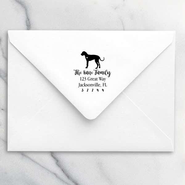 Great Dane Love Address Stamp
