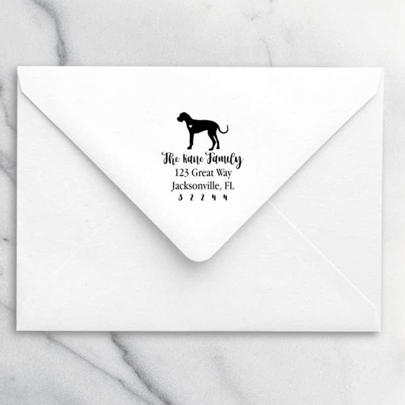 Great Dane Love Address Stamp