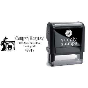 Witches Brew Halloween Return Address Stamp Body and Design