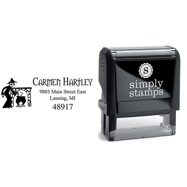 Witches Brew Halloween Return Address Stamp Body and Design