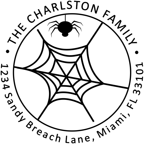 Spider Web Halloween Return Address Stamper