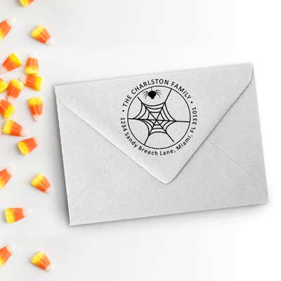 Spider Web Halloween Return Address Stamp - alternate view