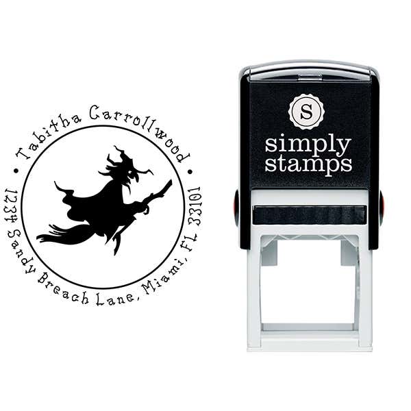 Witch Broom Return Address Stamp Body and Design