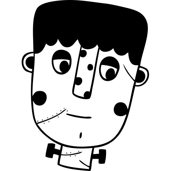 Cute Frankenstein Halloween 2" x 2" Craft Stamp