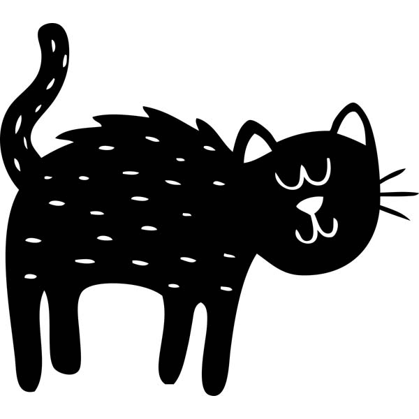 Cute Black Cat Halloween 2" x 2" Craft Stamp