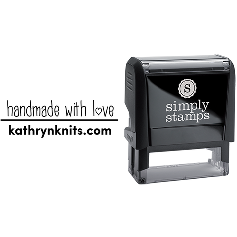 Handmade with Love Custom Name Business Stamp