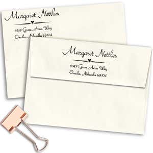 Nettles Deco Handwritten Address Stamp Imprint Example