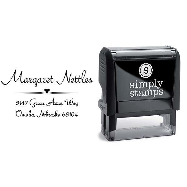 Nettles Deco Handwritten Address Stamp Body and Design