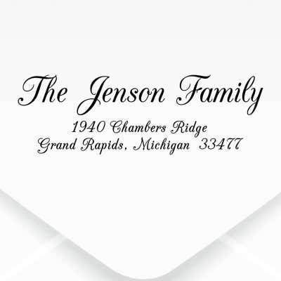 Jenson Family Handwritten Address Stamp on Envelope