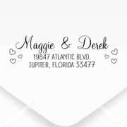 Couple Hearts Handwritten Address Stamp