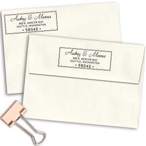 Lovers Script Return Address Stamp Imprint Example