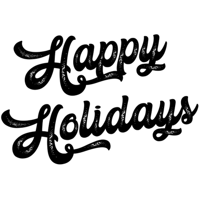 Happy Holidays Craft Stamp   | 2" x 2"