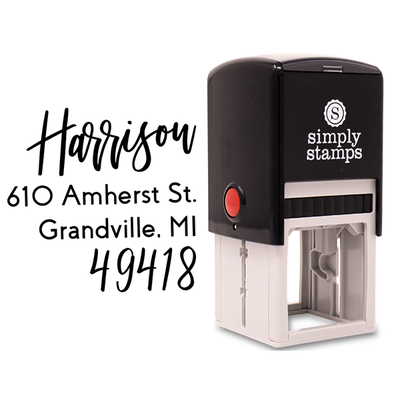 Harrison Hand Lettered Address Stamp