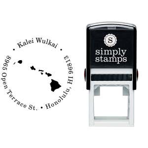 Hawaii Round Address Stamp Body and Design