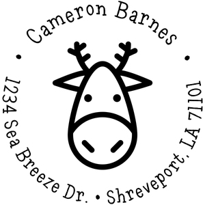 Simple Sketch Reindeer Custom Return Address Stamp