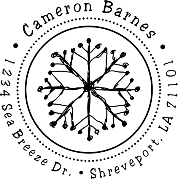 Winter Illustrated Snowflake Return Address Stamper
