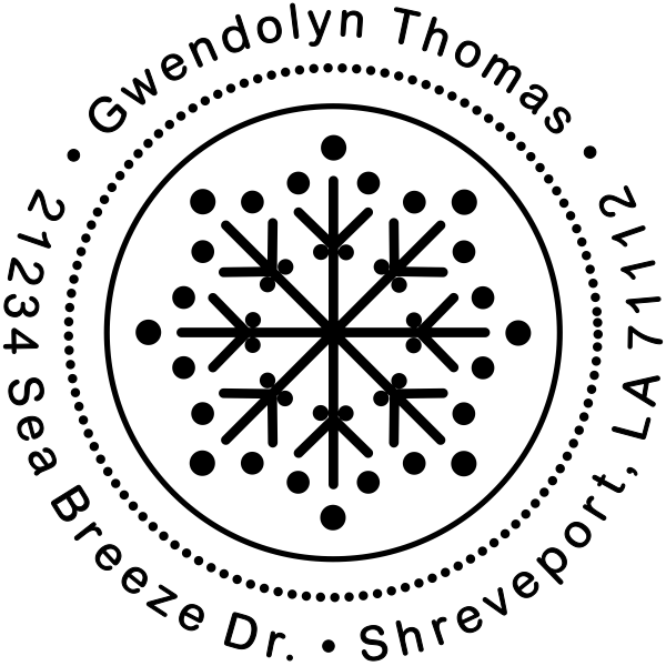 Winter Snowflake Custom Return Address Stamp
