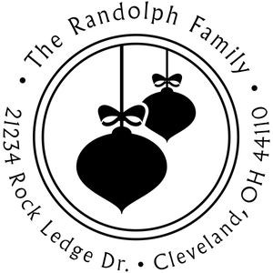 Randolph Holiday Christmas Ornaments Return Address Stamper