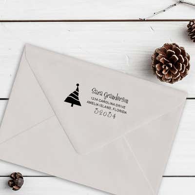 Dancing Christmas Tree Address Stamp - alternate view
