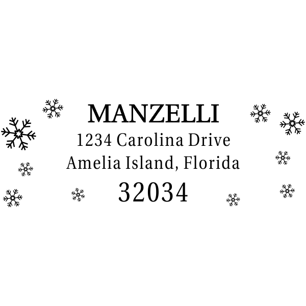 Winter Snowflake Return Address Stamper