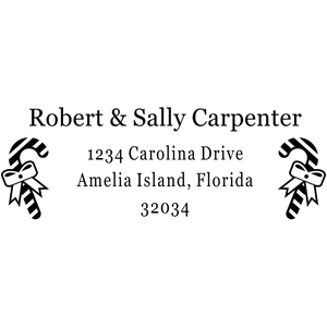 Ribbon Candy Cane Address Stamper