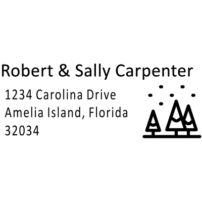 Winter Christmas Tree Address Stamp