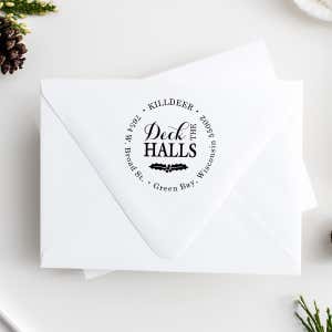 Deck the Halls Return Address Stamp Imprint Example