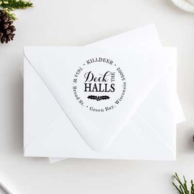 Deck the Halls Return Address Stamp - alternate view
