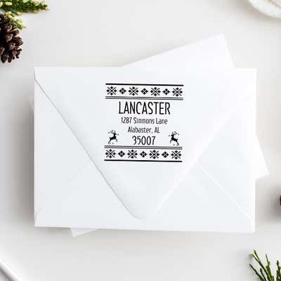 Designer Reindeer Return Address Stamp - alternate view