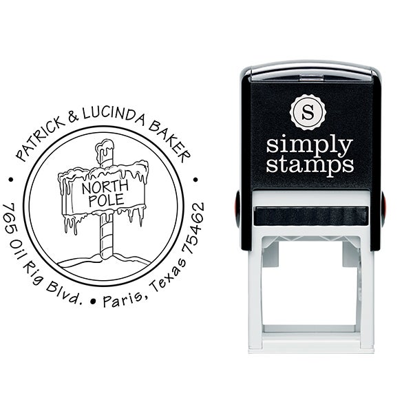 North Pole Return Address Stamp Body and Design