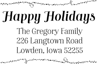 Happy Holidays Winter Lights Return Address Stamp
