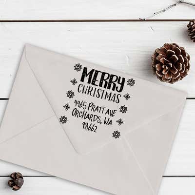 Snowflake Christmas Return Address Stamp - alternate view