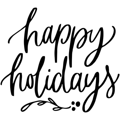 Happy Holidays Craft Stamp   | 2" x 2"