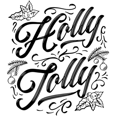Holly Jolly Craft Stamp | 2" x 2"