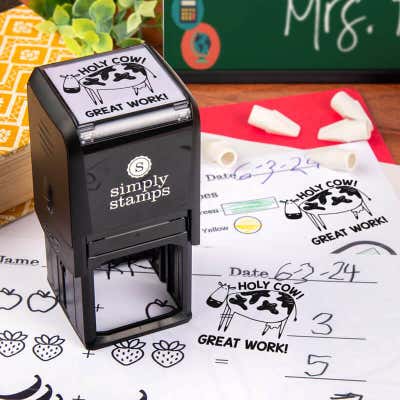 Holy Cow! Great Work Teacher Stamp - alternate view