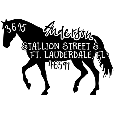 Horse Silhouette Pet Address Stamp