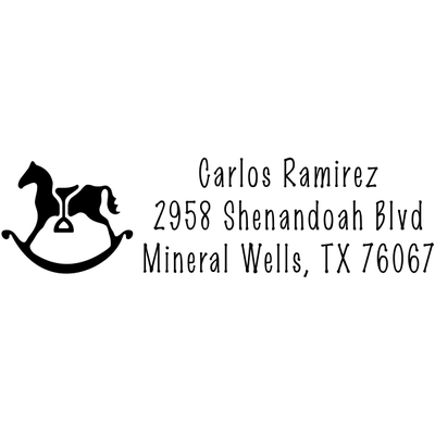Rocking Horse with Stirrup Address Stamp