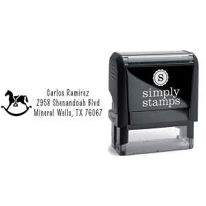 Rocking Horse with Stirrup Address Stamp Body and Design