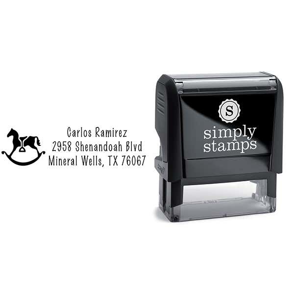 Rocking Horse with Stirrup Address Stamp Body and Design