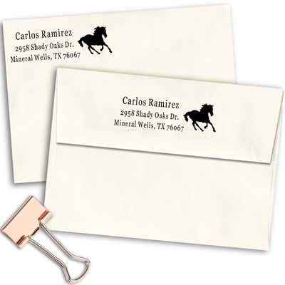Running Mustang Return Address Stamp - alternate view