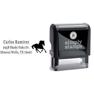 Running Mustang Return Address Stamp Body and Design