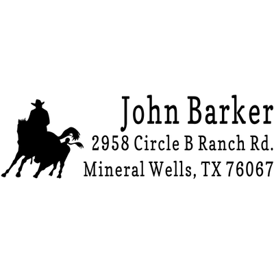 Roping Cowboy Address Stamp