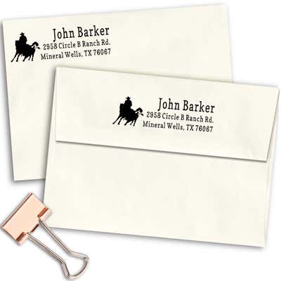 Roping Cowboy Address Stamp - alternate view